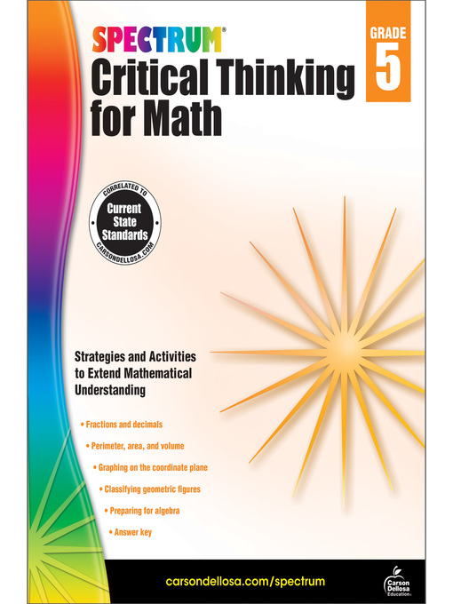 Title details for Spectrum Critical Thinking for Math, Grade 5 by Spectrum - Wait list